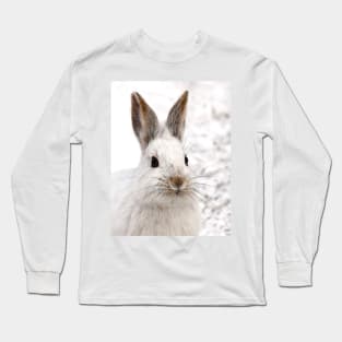 Snowshoe Hare closeup Long Sleeve T-Shirt